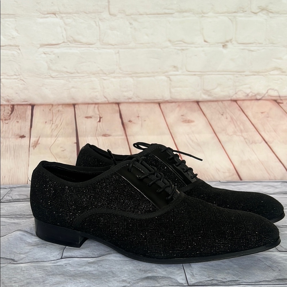 ALDO black sparkle glitter oxfords size 9